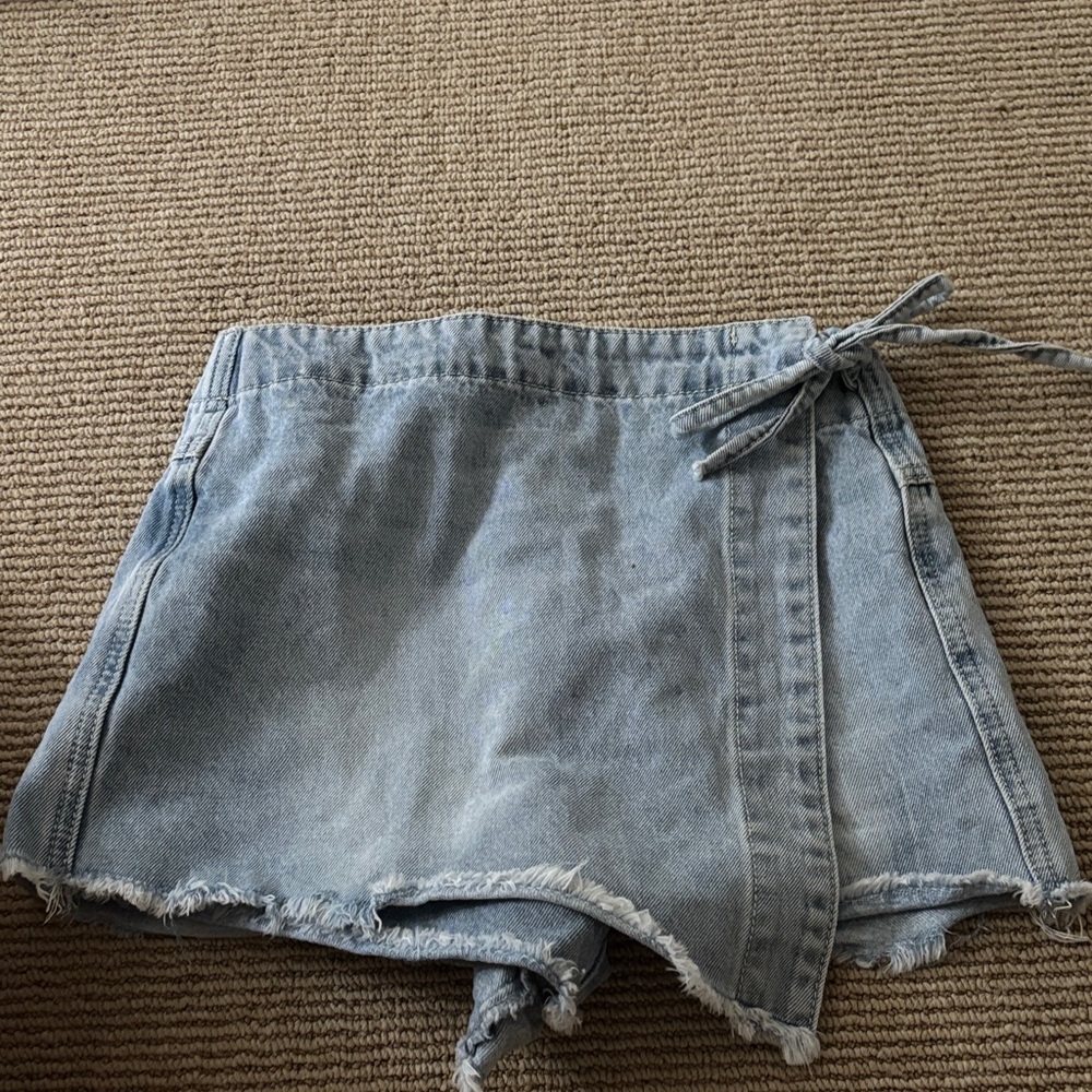 Princess Polly denim tie skort